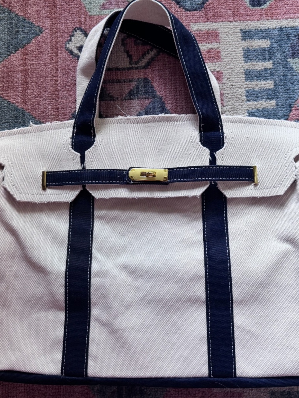 Boatkin STYLE - CANVAS bag- navy trim- NEW